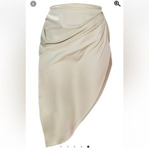 Brand new sage color ruched midi skirt